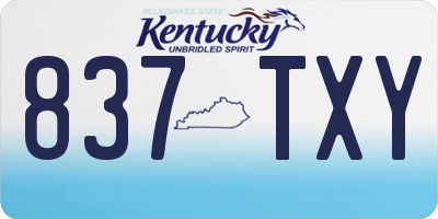 KY license plate 837TXY