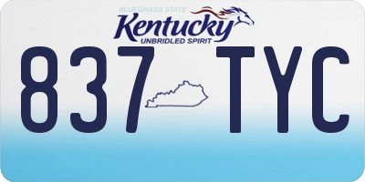 KY license plate 837TYC
