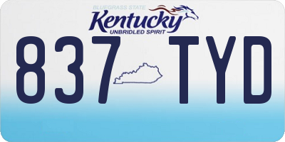 KY license plate 837TYD