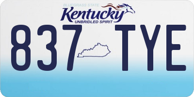 KY license plate 837TYE