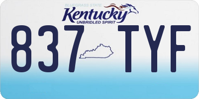 KY license plate 837TYF