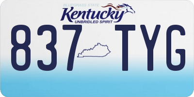 KY license plate 837TYG