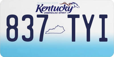 KY license plate 837TYI