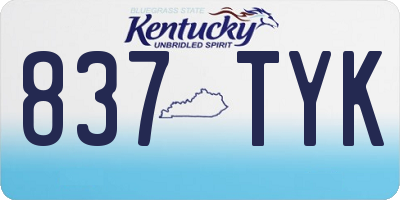 KY license plate 837TYK