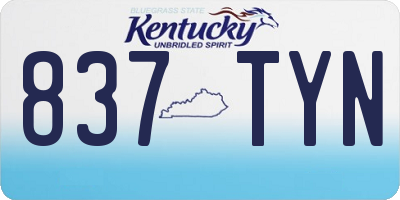KY license plate 837TYN