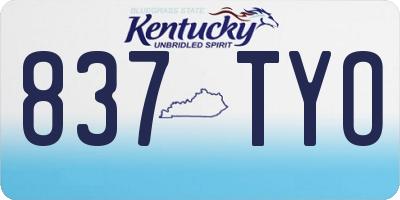 KY license plate 837TYO