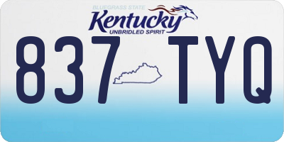 KY license plate 837TYQ
