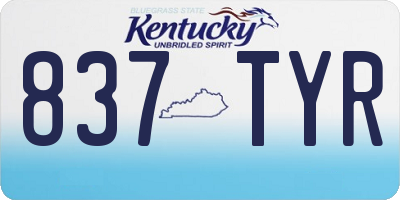 KY license plate 837TYR