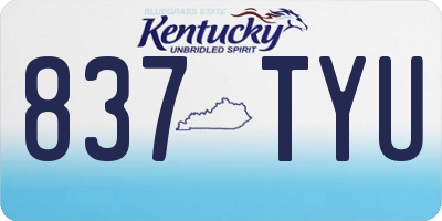 KY license plate 837TYU