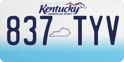 KY license plate 837TYV