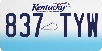 KY license plate 837TYW
