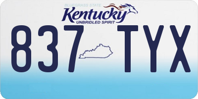 KY license plate 837TYX
