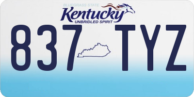 KY license plate 837TYZ