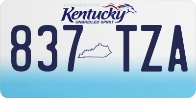KY license plate 837TZA