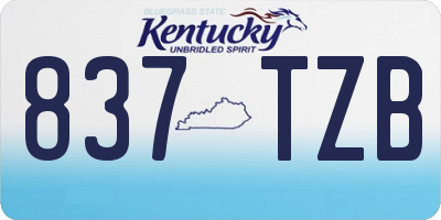 KY license plate 837TZB