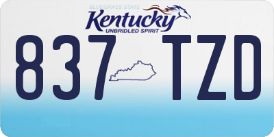 KY license plate 837TZD