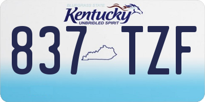 KY license plate 837TZF