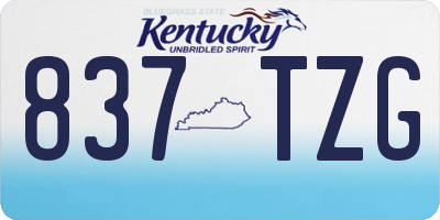 KY license plate 837TZG