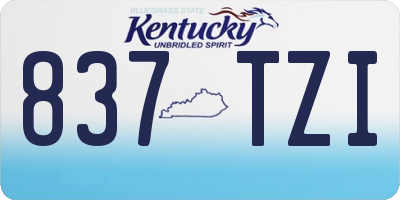 KY license plate 837TZI
