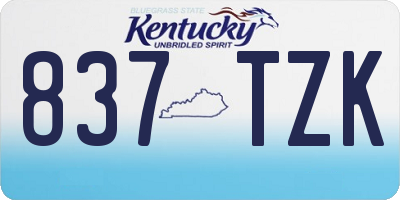 KY license plate 837TZK