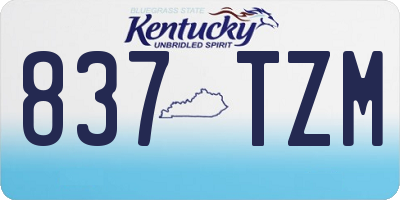 KY license plate 837TZM