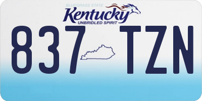 KY license plate 837TZN