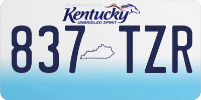 KY license plate 837TZR