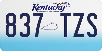 KY license plate 837TZS