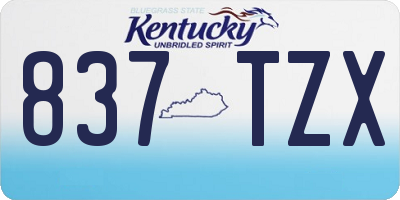 KY license plate 837TZX
