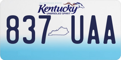 KY license plate 837UAA
