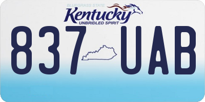 KY license plate 837UAB