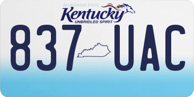KY license plate 837UAC