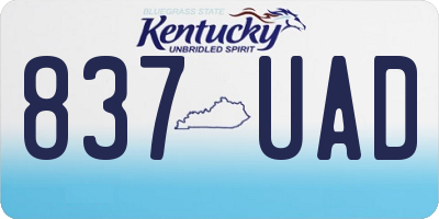 KY license plate 837UAD