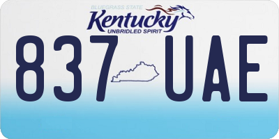 KY license plate 837UAE