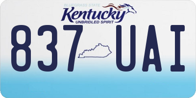 KY license plate 837UAI