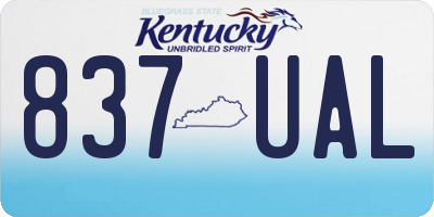KY license plate 837UAL