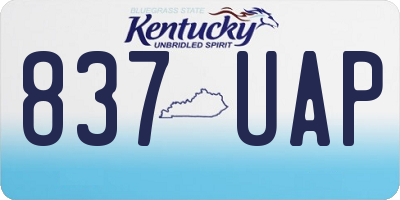 KY license plate 837UAP