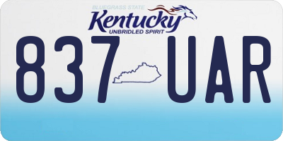 KY license plate 837UAR