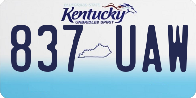 KY license plate 837UAW