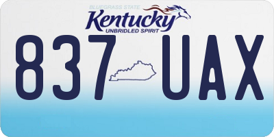 KY license plate 837UAX
