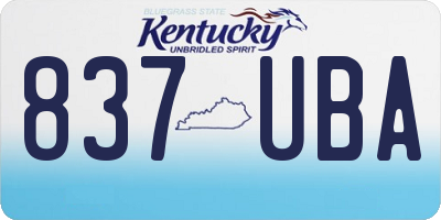 KY license plate 837UBA