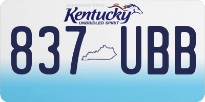 KY license plate 837UBB