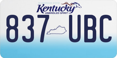 KY license plate 837UBC