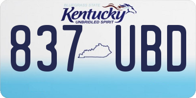 KY license plate 837UBD