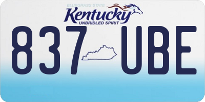 KY license plate 837UBE
