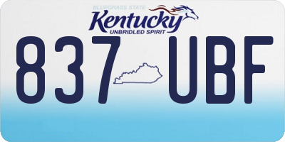 KY license plate 837UBF