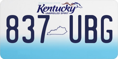 KY license plate 837UBG