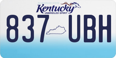KY license plate 837UBH