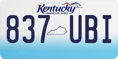 KY license plate 837UBI