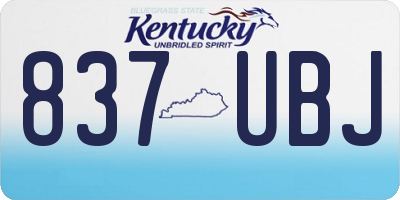 KY license plate 837UBJ